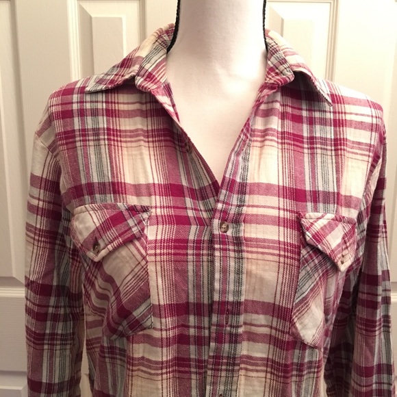 Cotton plaid flannel white shirt holiday photos - Picture 5 of 6